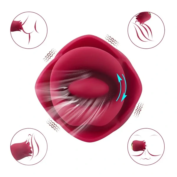 Língua Vibratória Estimulador Clitoriano em Formato de Flor Aveludado