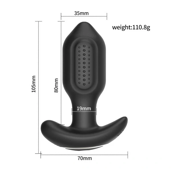 Plug Anal Smart em Silicone com Rotação e Vibração - com Aplicativo