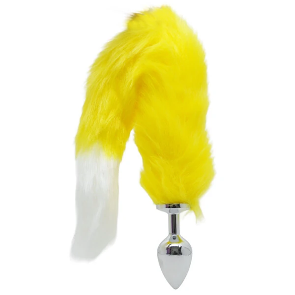 Plug Anal em Aço Inoxidável com Cauda Rabo de Pelúcia