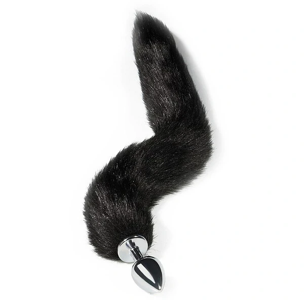 Plug Anal em Aço Inoxidável com Cauda Rabo de Pelúcia