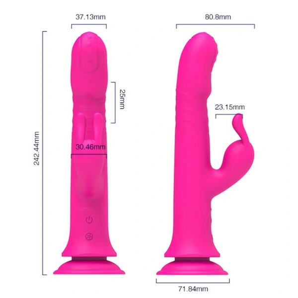 Vibrador com Ventosa e Estimulador Clitoriano Rabbit Super Macio Toque Aveludado