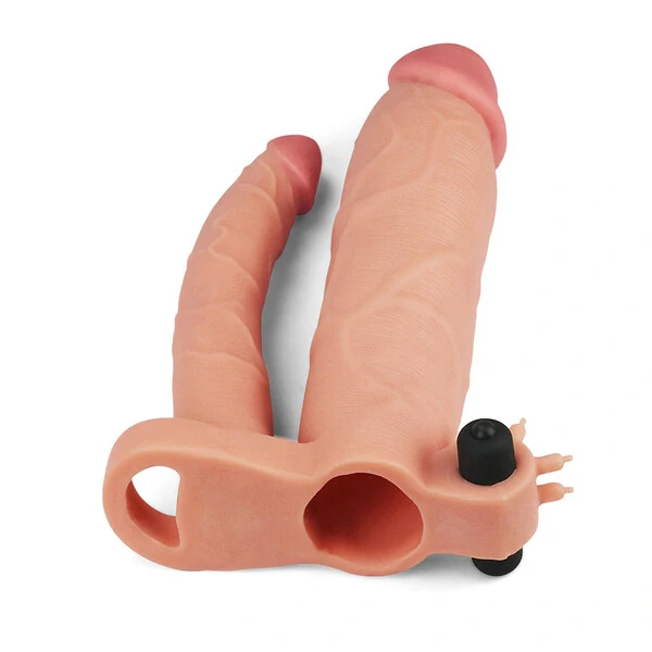 Capa Peniana Extensora com Anel Companheiro e Vibro 19 cm x 3,4 cm