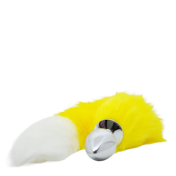 Plug Anal em Aço Inoxidável com Cauda Rabo de Pelúcia