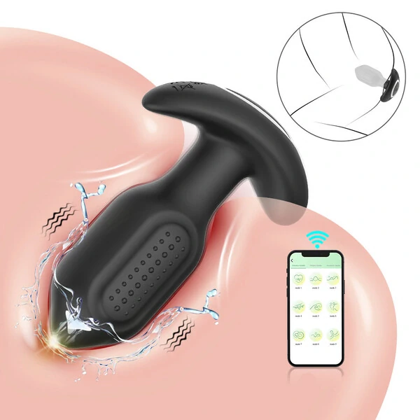Plug Anal Smart em Silicone com Rotação e Vibração - com Aplicativo