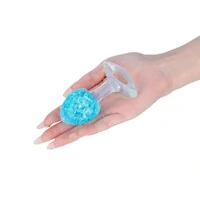 Plug Anal Macio em Silicone Platina com Alça - Textura Diamantada