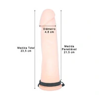 Capa Peniana Gigante com Cinta em Silicone Rígido 23,5 x 5 cm
