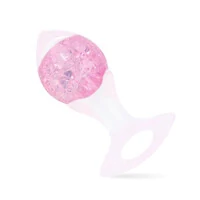 Plug Anal em Silicone Platina com Alça - Esfera Colorida