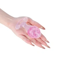 Plug Anal em Silicone Platina com Alça - Esfera Colorida