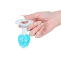 Plug Anal Macio em Silicone Platina com Alça - Textura Diamantada