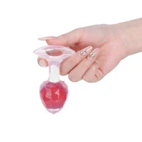 Plug Anal Macio em Silicone Platina com Alça - Textura Diamantada