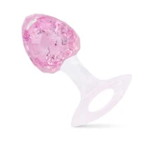 Plug Anal Macio em Silicone Platina com Alça - Textura Diamantada