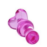Plug Anal de Vidro Escalonado Base em Formato de Coração