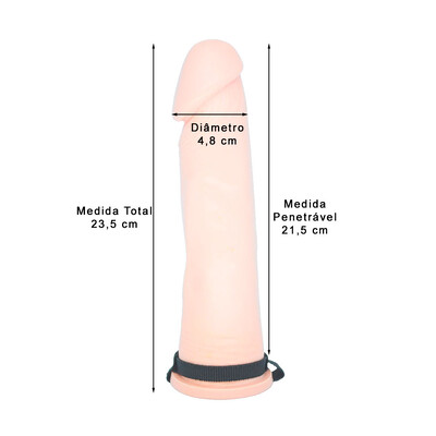 FotoCapa Peniana Gigante com Cinta em Silicone Rígido 23,5 x 5 cm