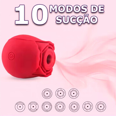 FotoSugador de Clitóris em Formato de Rosa - Silicone