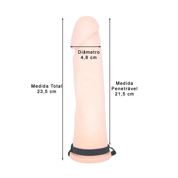 Capa Peniana Gigante com Cinta em Silicone Rígido 23,5 x 5 cm