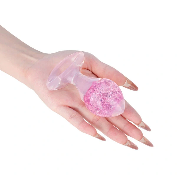 Plug Anal em Silicone Platina com Alça - Esfera Colorida