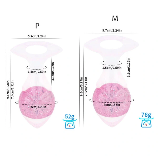 Plug Anal em Silicone Platina com Alça - Esfera Colorida