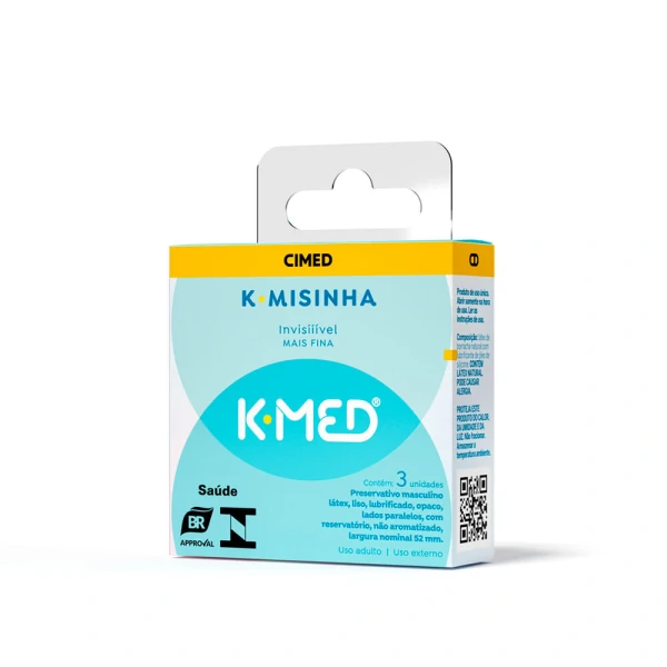 Preservativo K-Med K-Misinha Lubrificado Invisível Mais Fina