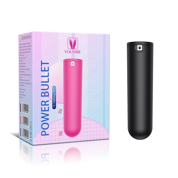 Vibrador Bullet Recarregável com 10 modos de Vibração - Power Bullet