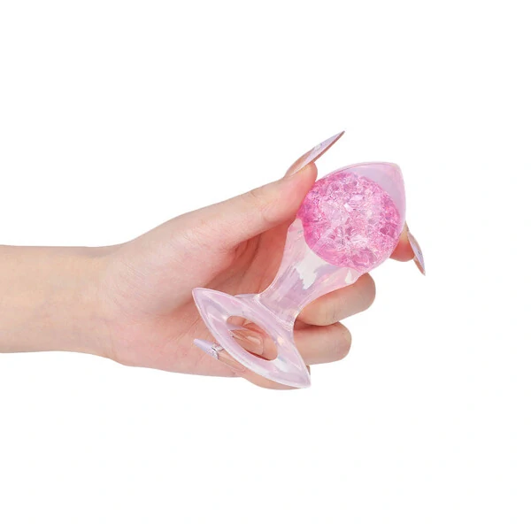 Plug Anal em Silicone Platina com Alça - Esfera Colorida