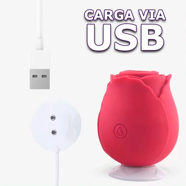 Sugador de Clitóris em Formato de Rosa - Silicone