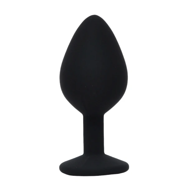 Plug Anal em Silicone com Joia - Tamanho M 7,8 cm x 3,2 cm