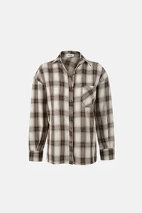Camisa Xadrez Minimal Areia