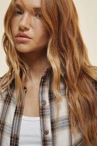 Camisa Xadrez Minimal Areia