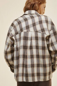 Camisa Xadrez Minimal Areia