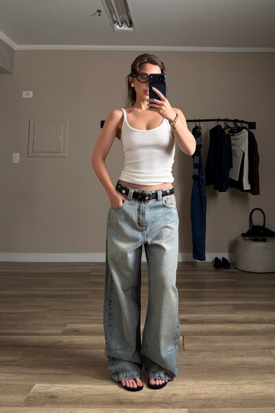 FotoCalça Jeans Oversized Cintura Baixa