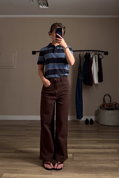 FotoCalça Sarja Wide Leg