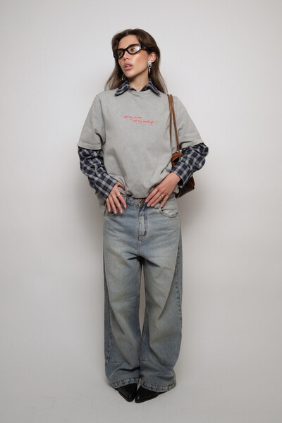 FotoCalça Jeans Oversized Cintura Baixa