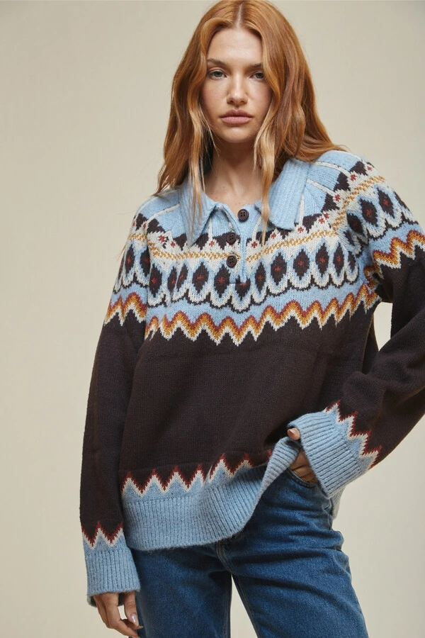 Suéter Tricot Jacquard