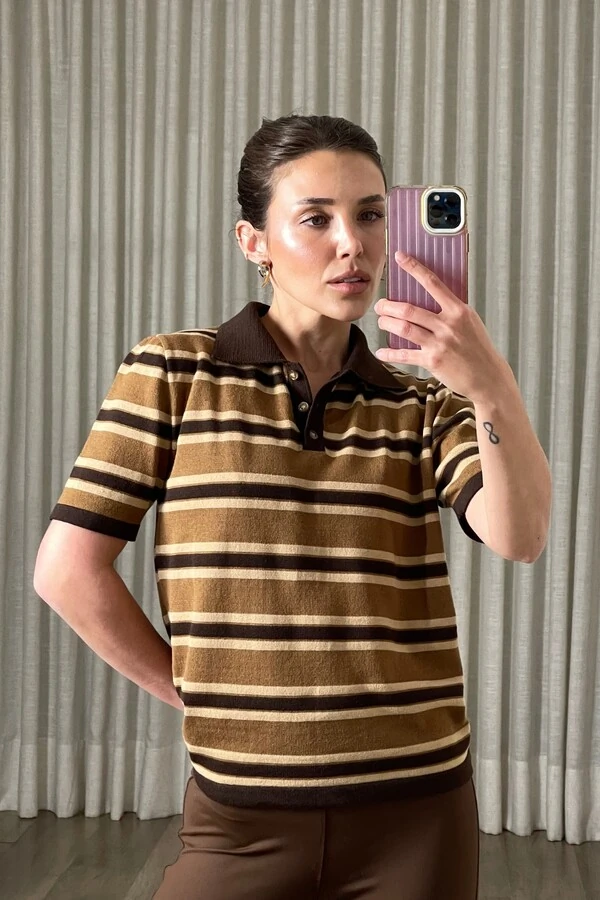 Blusa Polo Tricot Listrada