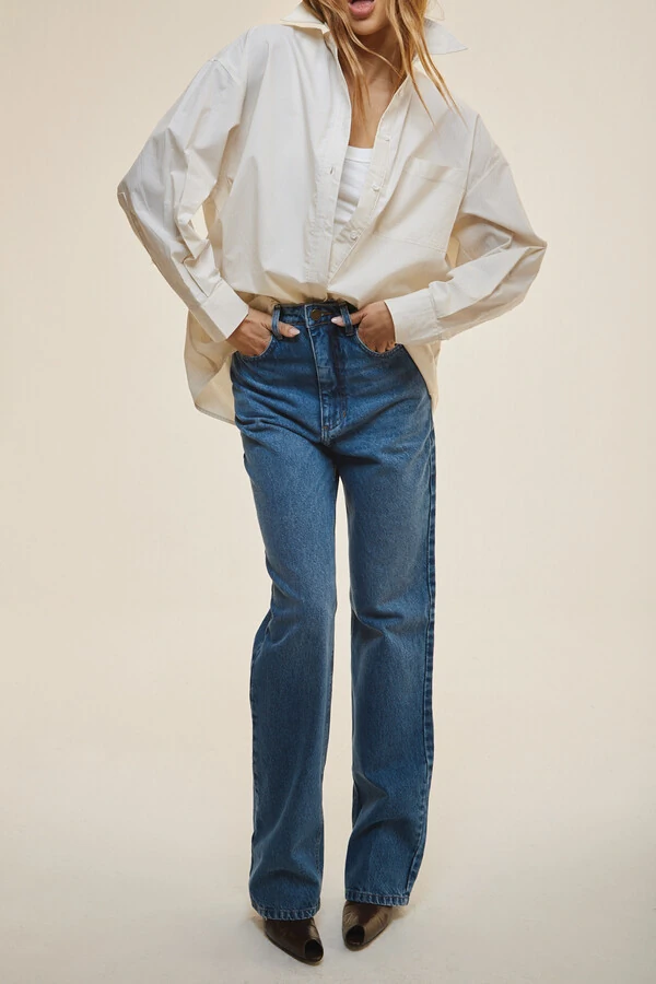 Calça Jeans New Reta Cintura Alta
