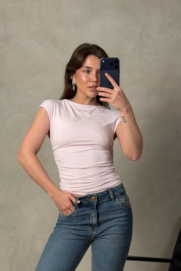 Blusa Drapeada Justa Poliamida