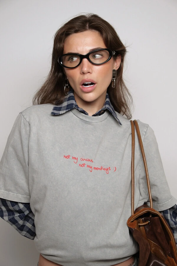 T-Shirt Estonada Oversized Not My Monkeys