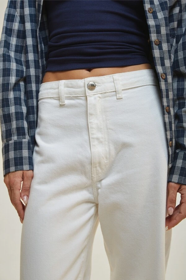 Calça Sarja Balloon Off-white