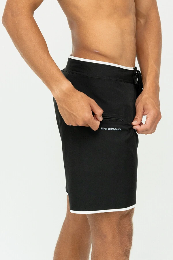 Boardshort High Flyer 18” Silver Preto e Branco