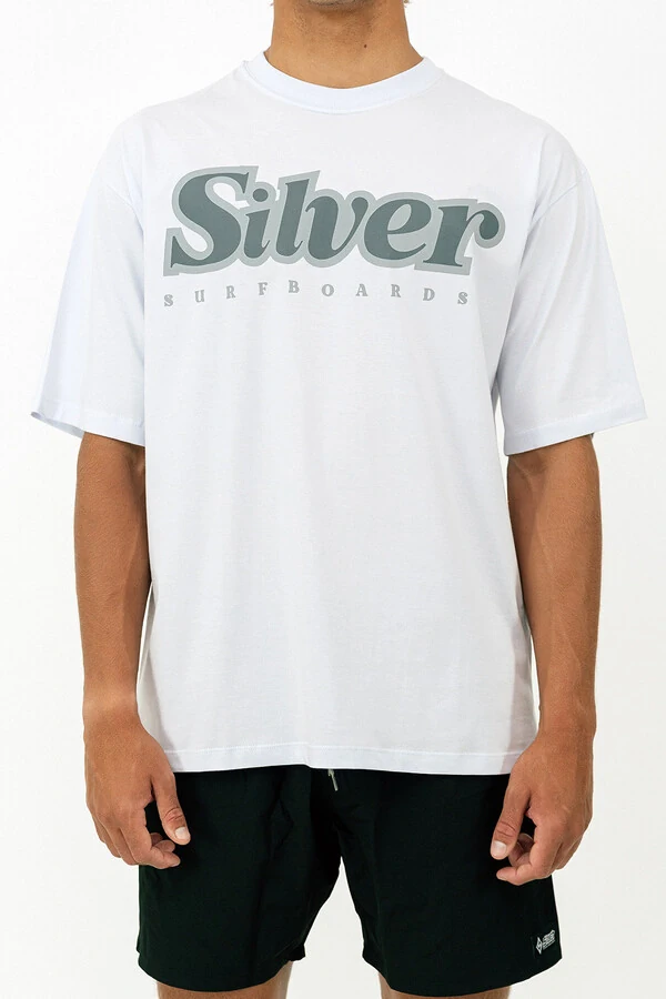 Camiseta Oversized Silver Escrito Over