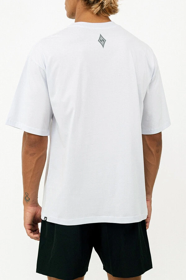 Camiseta Oversized Silver Escrito Over