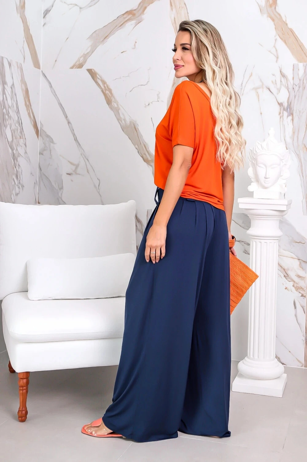 Calça Pantalona Lisa