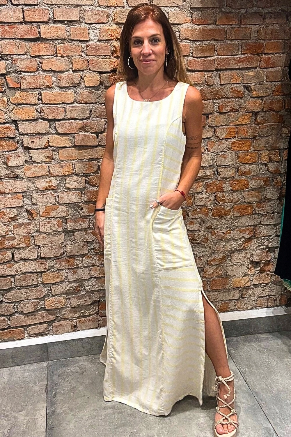 Foto Vestido Listras em Viscolinho