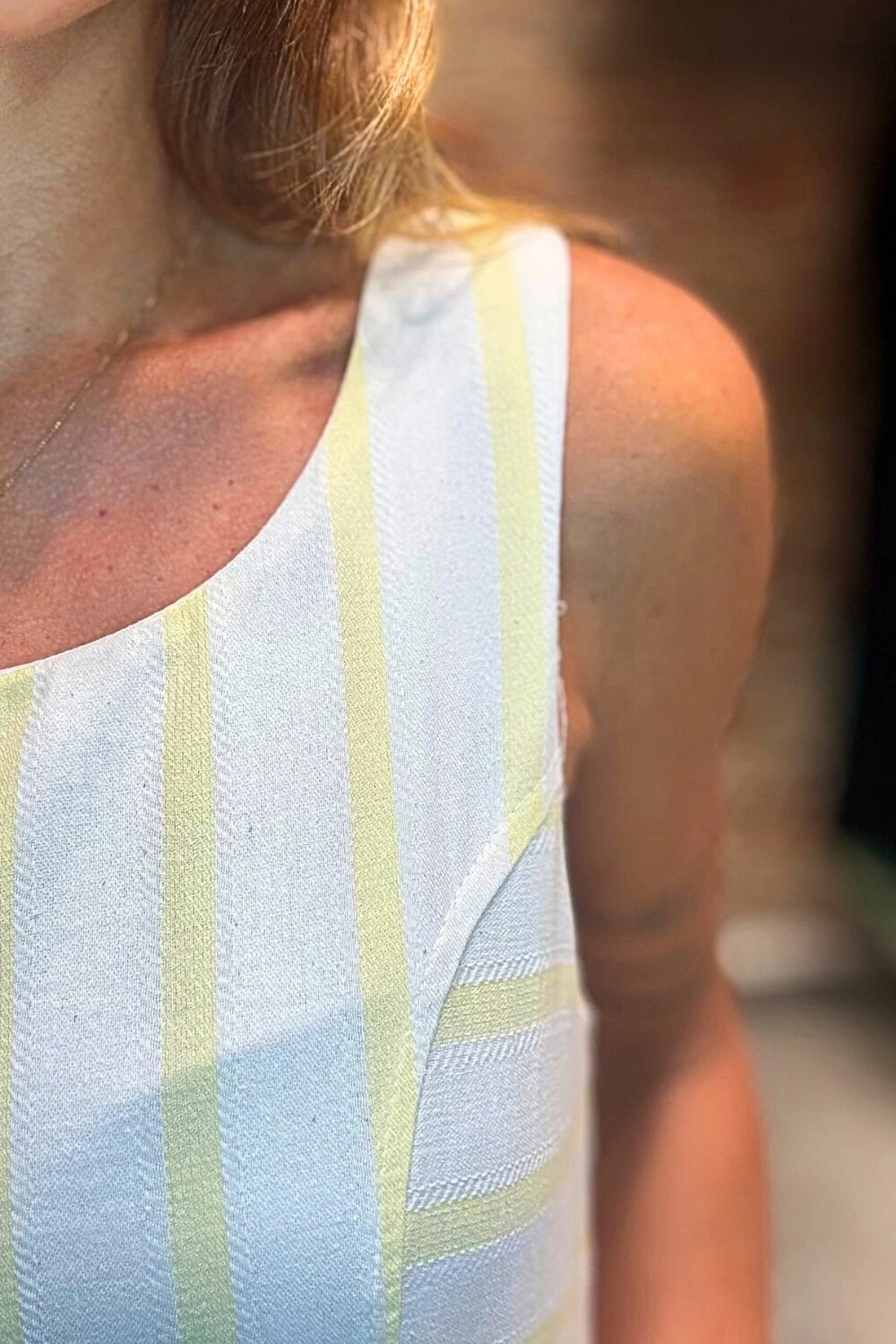 Foto Vestido Listras em Viscolinho