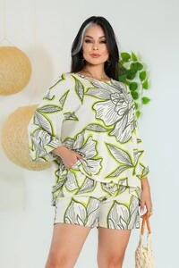 Bermuda Estampada Com Cinto