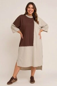 Vestido Bicolor Toronto em Moletinho