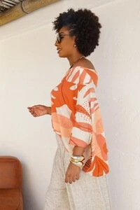 Blusa Ombro a Ombro Areta Estampada