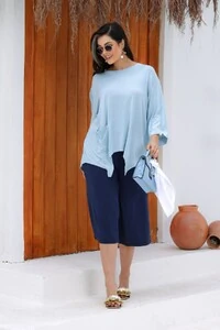 Blusa Assimétrica com bicos em malha Mila