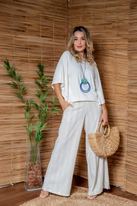 Calça Pantalona Sara em Crepe Soft