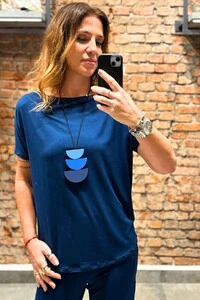 Blusa Decote Canoa Lisa